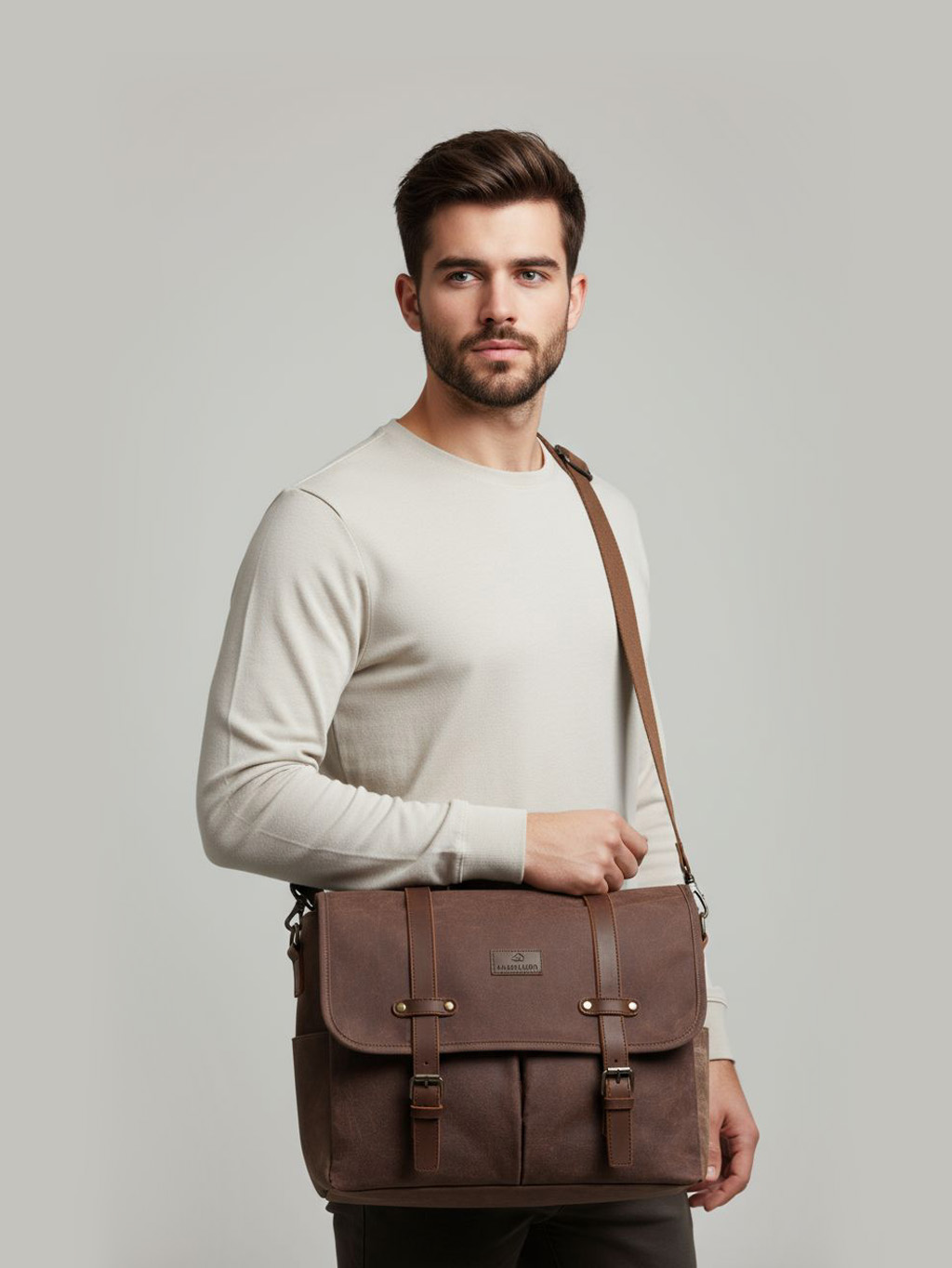 pánska hnedá taška na notebook